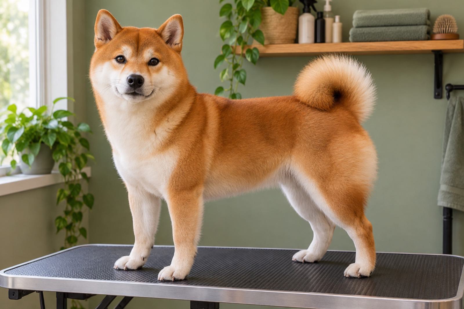 柴犬のシャンプー仕上がり